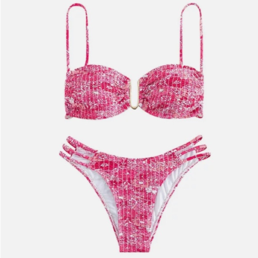 NWT!! Beautiful Smocked Floral two-piece bikini - Size Small